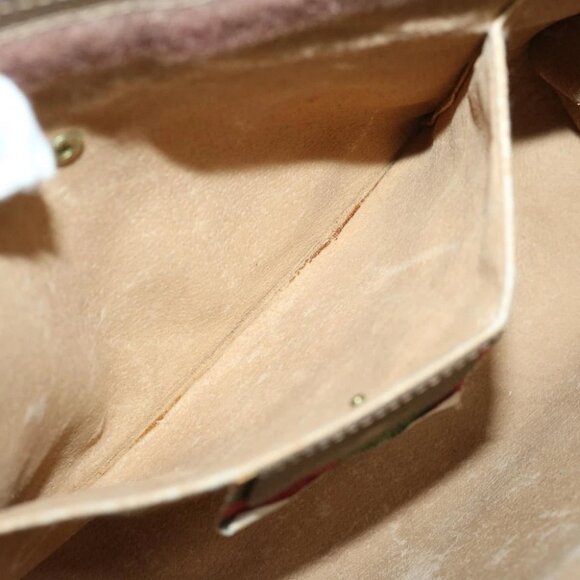 GUCCI GG Supreme Web Sherry Line Clutch Bag PVC Beige Red 89 01 033 Auth 68825 - Picture 12 of 14